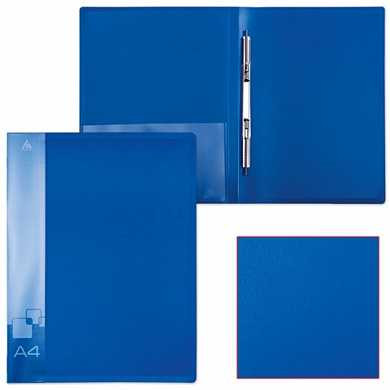 Папка с металлическим скоросшивателем и внутренним карманом БЮРОКРАТ, синяя, до 100 листов, 0,7 мм, PZ07Pblue (арт. 224824)
