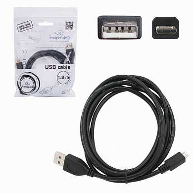 Кабель USB-micro USB, 2.0, 1,8 м, CABLEXPERT, для подключения портативных устройств и периферии, CCP-mUSB2-AMBM (арт. 512108) купить в интернет-магазине ТОО Снабжающая компания от 1 960 T, а также и другие USB шнуры, концентраторы на сайте dulat.kz оптом и в розницу