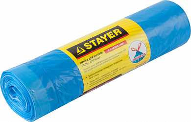 Мешки для мусора STAYER "Comfort" с завязками, особопрочные, голубые, 120л, 10шт (арт. 39155-120)