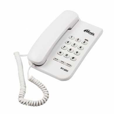 Телефон RITMIX RT-320 white, световая индикация звонка, блокировка набора ключом, белый, 15118348 (арт. 262836) купить в интернет-магазине ТОО Снабжающая компания от 9 506 T, а также и другие Стационарные телефоны на сайте dulat.kz оптом и в розницу