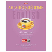 Тетрадь предметная ЗНАНИЯ 48 л., ламинированная обложка, АНГЛИЙСКИЙ ЯЗЫК, клетка, HATBER, 48Т5лВd1 17875, T271551 (арт. 403085)