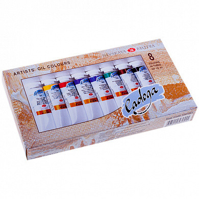 Краски масляные Ладога, 08 цветов, 18мл/туба, картон (арт. 1241081)