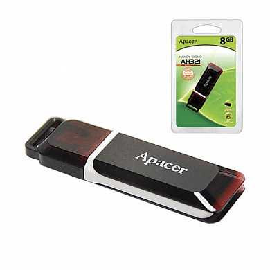 Флэш-диск 8 GB, APACER Handy Steno AH321, USB 2.0, карминно-красный, AP8GAH321R-1 (арт. 510526)