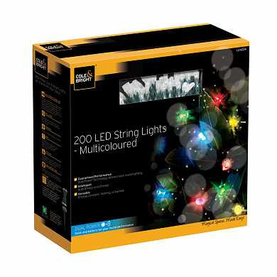 Гирлянда уличная String lights (200 led-ламп), разноцветная (арт. L24204)