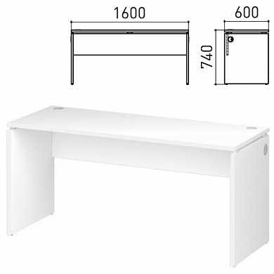 Стол письменный "Профит", 1600х600х740 мм, белый, 402749-290 (арт. 640668) купить в интернет-магазине ТОО Снабжающая компания от 92 267 T, а также и другие Набор мебели "Профит" на сайте dulat.kz оптом и в розницу