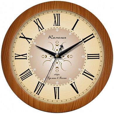 Часы настенные ход плавный, Камелия "Римские новые", круглые, 29*29*3,5, св-кор. рамка (арт. 228888)