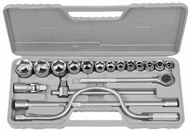 Набор STAYER Автомобильный инструмент "STANDARD" хромированное покрытие, 19 предметов (арт. 27585-H19)