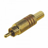 Разъем штекер RCA Металл под винт ZN Черные/Красные GOLD PROCONNECT цена за шт (100), 14-0411-4 (арт. 611189)