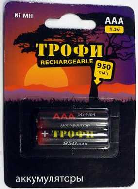 Аккумулятор Трофи /R03 950Mah Ni-Mh Bl2 (арт. 182896)