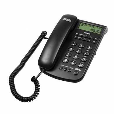 Телефон RITMIX RT-440 black, АОН, спикерфон, быстрый набор 3 номеров, автодозвон, дата, время, черный, 15118352 (арт. 262838)