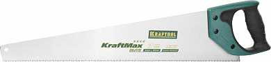 Ножовка для быстрого реза "KraftMax-7" 7 TPI, 500 мм, прямой крупный зуб, рез поперек волокон, для крупных и средних заготовок, KRAFTOOL (арт. 15224-55)