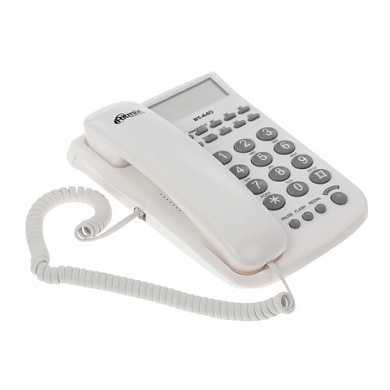 Телефон RITMIX RT-440 white, АОН, спикерфон, быстрый набор 3 номеров, автодозвон, дата, время, белый, 15118353 (арт. 262839)