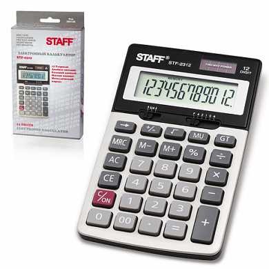 Калькулятор STAFF настольный металлический STF-2312, 12 разрядов, двойное питание, 175х107 мм (арт. 250135) купить в интернет-магазине ТОО Снабжающая компания от 6 223 T, а также и другие Калькуляторы настольные на сайте dulat.kz оптом и в розницу
