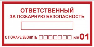 Наклейка "Ответственный за пожарную безопасность" B03 (100х200мм.) EKF PROxima (арт. 653651)