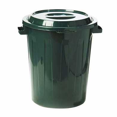 Контейнер 90 литров для мусора, БАК+КРЫШКА (высота 64 см х диаметр 60 см), зеленый, IDEA, М 2394/ЗЕЛЕНЫЙ (арт. 602308)
