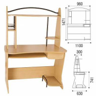 Стол компьютерный NS "СК-101", 1471х1100х630 мм, ДСП, цвет "бук" (арт. 530520)