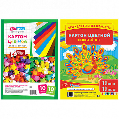 Картон цветной A4, ArtSpace, 10л., 10цв., "Волшебный веер", мелованный, на заклепке (арт. Нкв10-10_4454) купить в интернет-магазине ТОО Снабжающая компания от 637 T, а также и другие Картон цветной в наборах на сайте dulat.kz оптом и в розницу