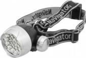 Navigator Фонарь Npt-H01-3Aaa (3Xr03) 25Светодиод. Серебр.+Черн./Пластик, Налобный, 4 Режима 94946 (арт. 423542)
