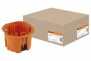 Коробка установочная TDM СУ, 68х45мм, для полых стен, лапки пластик, саморезы, IP20, оранжевый, SQ1403-0022 (арт. 554365)