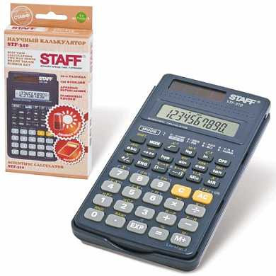 Калькулятор STAFF инженерный STF-310, 10+2 разряда, двойное питание, 142х78 мм (арт. 250279)