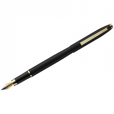 Ручка перьевая Luxor "Sterling" синяя, 0,8мм, корпус черный/золото (арт. 8211)