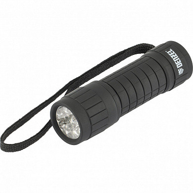 Фонарь светодиодный, чёрный корпус с мягким покрытием, 9 LED, 3хААА Denzel (арт. 92610) купить в интернет-магазине ТОО Снабжающая компания от 1 862 T, а также и другие Осветительное оборудование на сайте dulat.kz оптом и в розницу