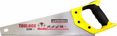 Ножовка многоцелевая (пила) STAYER TOOLBOX 350 мм, 11 TPI, мелкий прямой закаленный зуб, точный рез (арт. 2-15091-45)