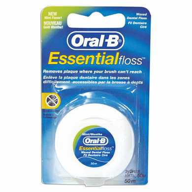 Зубная нить, 50 м, ORAL-B (Орал-Би) Essential floss, мятная (арт. 603171)