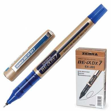 Ручка-роллер ZEBRA "Zeb-Roller DX7", корпус золотистый, узел 0,7 мм, линия 0,35 мм, синяя, EX-JB3-BL (арт. 141486)