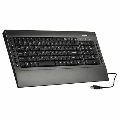 Клавиатура проводная SONNEN KB-M530, USB, мультимедийная, 15 дополнительных кнопок, серо-голубая, 511278 (арт. 511278)