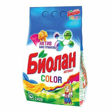 Стиральный порошок-автомат 2,4 кг, БИОЛАН Color (Нэфис Косметикс), 103-4 (арт. 601633) купить в интернет-магазине ТОО Снабжающая компания от 3 381 T, а также и другие Стиральные порошки на сайте dulat.kz оптом и в розницу