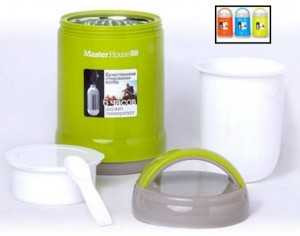 Ланч бокс (термос) MasterHouse Рим стекл. колба/пластик широкое горло, 1,4л, контейнер, оранж, 60026 (арт. 552960)