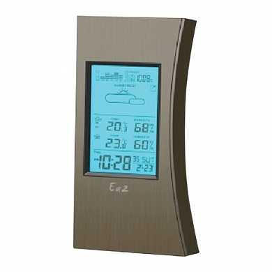 Погодная метеостанция EA2 ED 608, термодатчик, часы, будильник, календарь, барометр, черная (арт. 451333)