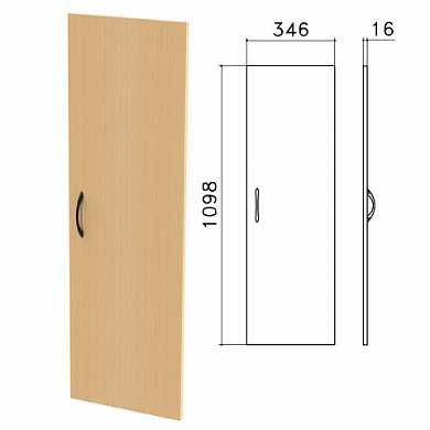 Дверь ЛДСП средняя "Канц", 346х16х1098 мм, цвет бук невский, ДК36.10 (арт. 640053)