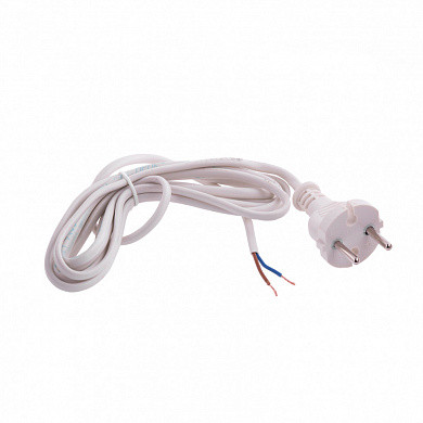 Шнур электрический соединительный, для настольной лампы, 1,7 м, 120 Вт, белый, тип V-1, . Сибртех (арт. 96010)