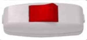 Lezard Перекл. Бра 6А 250В (Абс-Пластик, Бело-Красный) 715-1101-611 (арт. 379011)
