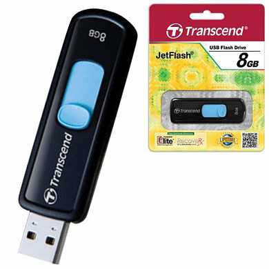 Флэш-диск 8 GB, TRANSCEND Jet Flash 500, USB 2.0., черный, TS8GJF500 (арт. 510542)