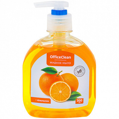 Мыло жидкое OfficeClean "Апельсин", с дозатором, 300мл (арт. 230178)