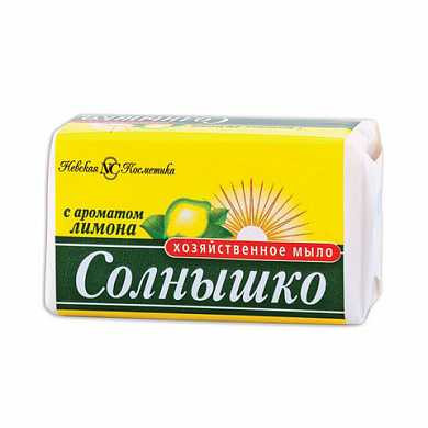 Мыло хозяйственное 140 г, СОЛНЫШКО, с ароматом лимона, 11141 (арт. 603485)