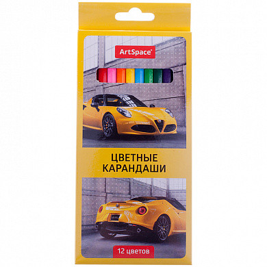 Карандаши цветные ArtSpace "Машинки", 12цв., заточен., картон, европодвес (арт. 229349) купить в интернет-магазине ТОО Снабжающая компания от 0 T, а также и другие Карандаши на сайте dulat.kz оптом и в розницу