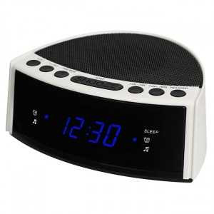 Радиобудильник Сигнал CR-163W, AM-FM, часы, будильник, радио, повтор сигнала, 220В, белый, 19442 (арт. 641297)