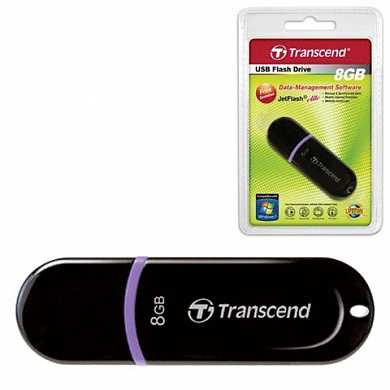 Флэш-диск 8 GB, TRANSCEND JetFlash 300, USB 2.0, черный, TS8GJF300 (арт. 510391)