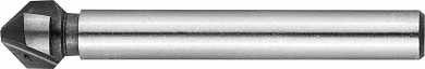 Зенкер ЗУБР "ЭКСПЕРТ" конусный с 3-я реж. кромками, сталь P6M5, d 6,3х45мм, цилиндрич.хв. d 5мм, для раззенковки М3 (арт. 29730-3)