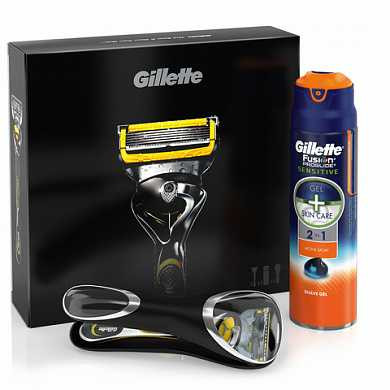 Промонабор: бритва GILLETTE "Fusion Proshield" с 1 сменной кассетой + гель для бритья 170 мл "Proglide Sensitive", 81627703 (арт. 604386) купить в интернет-магазине ТОО Снабжающая компания от 19 502 T, а также и другие Подарочные наборы по уходу за телом на сайте dulat.kz оптом и в розницу