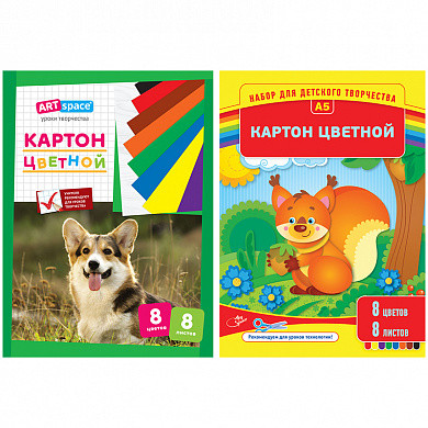 Картон цветной A5, ArtSpace, 8л., 8цв., мелованный в папке (арт. Нк8-8А5_1098) купить в интернет-магазине ТОО Снабжающая компания от 609 T, а также и другие Картон цветной в наборах на сайте dulat.kz оптом и в розницу
