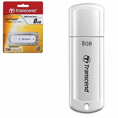 Флэш-диск 8 GB, TRANSCEND JetFlash 370, USB 2.0, белый, TS8GJF370 (арт. 510971)
