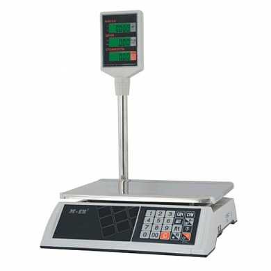 Весы торговые MERCURY M-ER 327P-15.2 LCD (0,05-15 кг), дискретность 2 г, платформа 325x230 мм, со стойкой (арт. 290610)