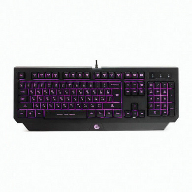 Клавиатура проводная игровая GEMBIRD KB-G300L, USB, 104 клавиши, с подсветкой, черная (арт. 512833)