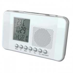 Радиобудильник Сигнал CR-204, FM 87.5-108 мГц, 3хR03, LCD-дисплей часы, календарь, температура, белый, 19440 (арт. 641035)