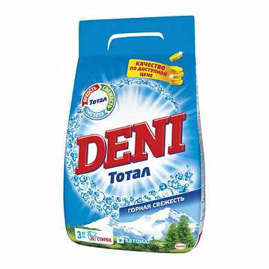 Стиральный порошок-автомат 3 кг, DENI (Дени), "Свежесть вершин" (HENKEL) (арт. 600611) купить в интернет-магазине ТОО Снабжающая компания от 5 782 T, а также и другие Стиральные порошки на сайте dulat.kz оптом и в розницу